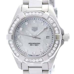 TAG HEUER Aquaracer Lady Diamond MOP Dial Quartz Watch WBD1415 Polished